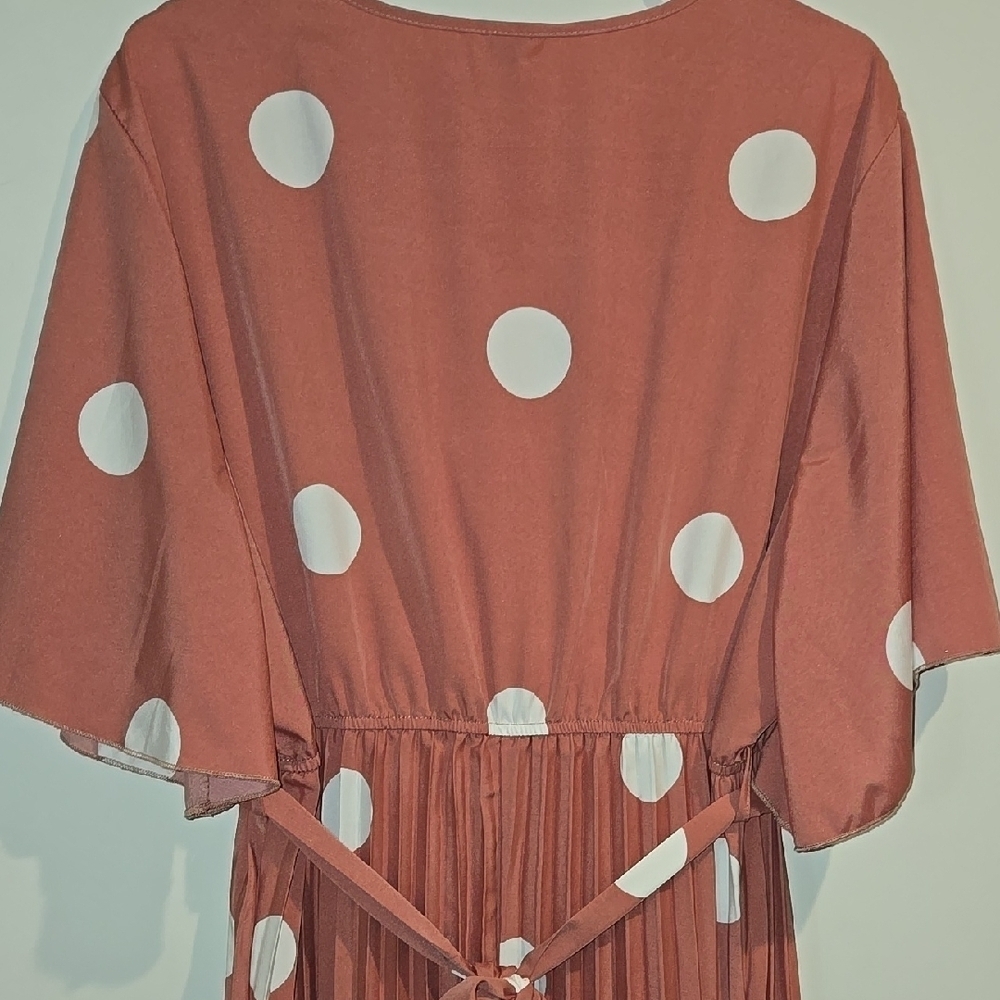 SHEIN Pink and White Wrap Tie Front Maxi Dress - Picture 6 of 8